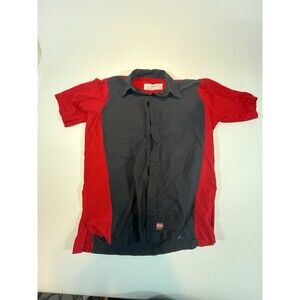 Red Kap Shirt Size Medium Uniform Mechanic Work Black Red